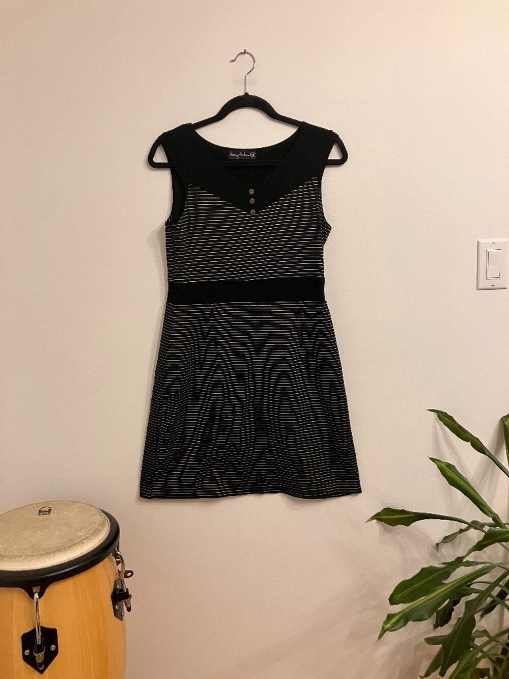 Cherry Bobin – Sleeveless Striped Mini Dress | Black & White |